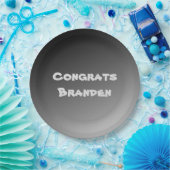 おめでとう ブラック グラデーション ペーパープレート (パーティー)