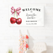 おめでとう!ベビーシャワーバナー チェリーオントップ 横断幕 (インサイチュ)