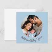 おめでとう ベビーボーイ ブルー、ベビー歓迎 招待状 (正面/裏面)