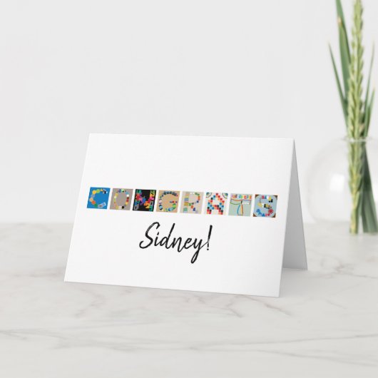 「おめでとう」ボードゲームアルファベットカード カード (正面)