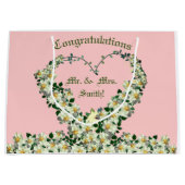 おめでとう！ – ミスターミセス・抱き枕 ラージペーパーバッグ (正面)