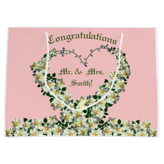 おめでとう! – ミスターミセス・抱き枕 ラージペーパーバッグ (正面)