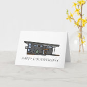 おめでとう!ミッドセンチュリー モダンハウス ハッピー ハウシバーザリー クライアント カード (黄色い花)