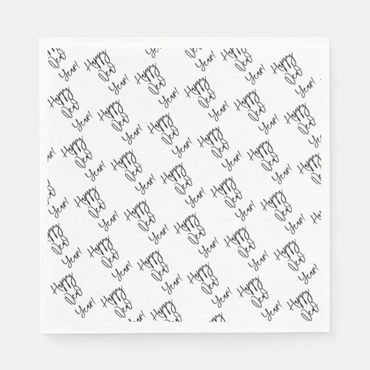 おめでとう!モダンタイポグラフィ白黒おもしろい スタンダードランチョンナプキン (正面)