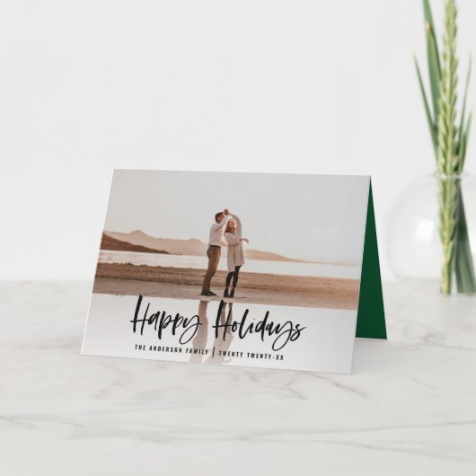 おめでとう，モダン写真ミニマルのクリスマス シーズンカード (正面)