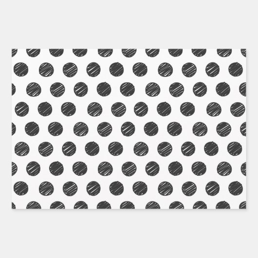 おめでとう!モダン文字アーティザン水玉模様 ラッピングペーパーシート (正面)