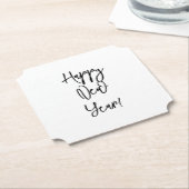 おめでとう!モダン文字シック白黒おもしろい ペーパーコースター (アングル)