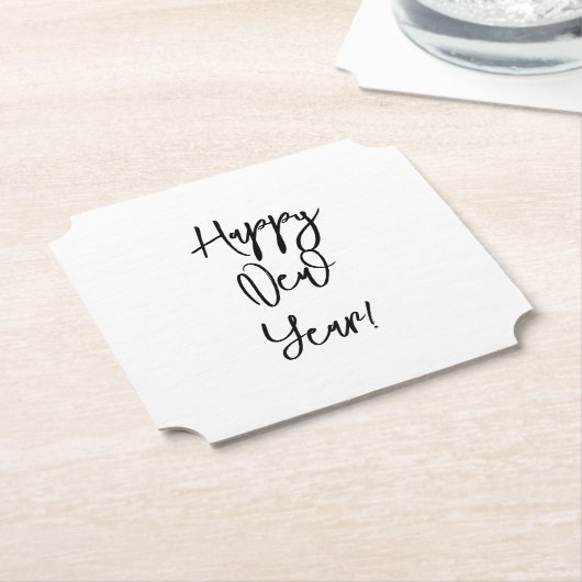 おめでとう！モダン文字シック白黒おもしろい ペーパーコースター (アングル)