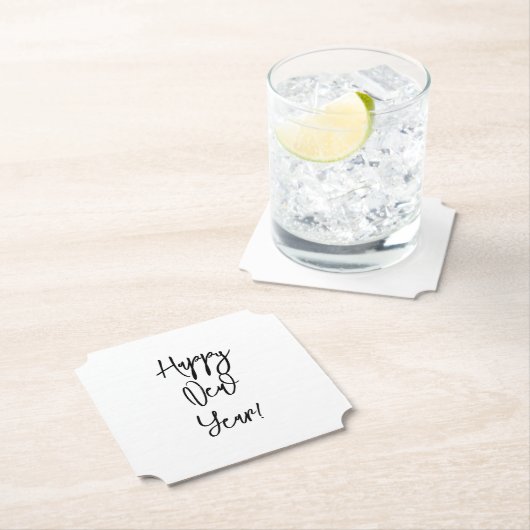 おめでとう!モダン文字シック白黒おもしろい ペーパーコースター (インサイチュ)