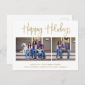 おめでとう |モダン金ゴールド2枚 シーズンポストカード (正面/裏面)