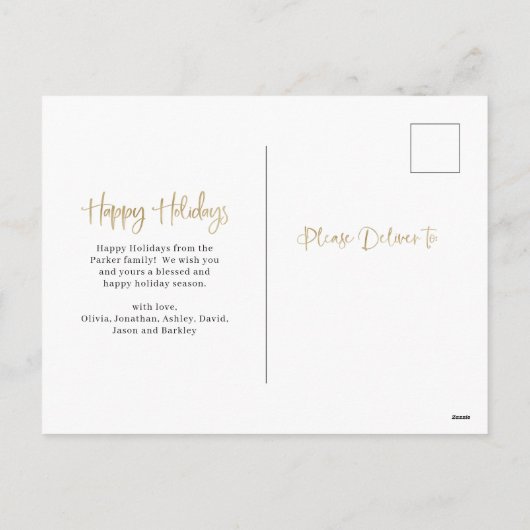 おめでとう |モダン金ゴールド2枚 シーズンポストカード (裏面)