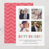 おめでとう | & モダン Bright Crismas 4写真 シーズンカード (正面/裏面)