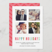 おめでとう | & モダン Bright Crismas 4写真 シーズンカード (正面/裏面)