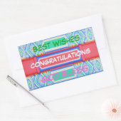 おめでとう – ラッキー中国のパターン 長方形シール (封筒)