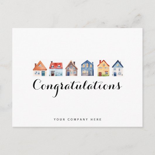 おめでとう!不動産の新しいホームオーナーさん! ポストカード (正面)