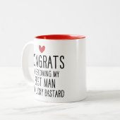 おめでとう、俺のベストマンになれた幸運なやつめ ツートーンマグカップ (正面左)