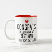 おめでとう、俺のベストマンになれた幸運なやつめ ツートーンマグカップ (左)