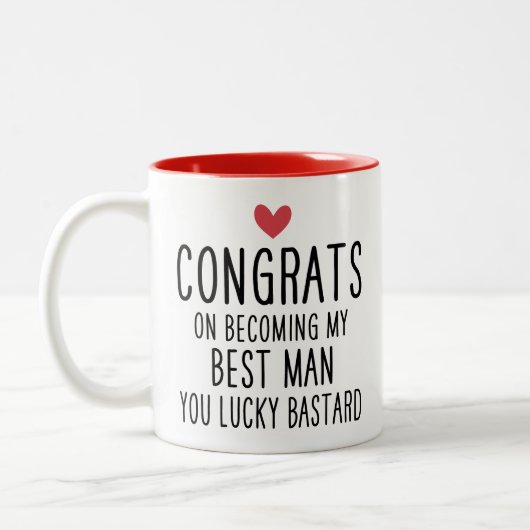 おめでとう、俺のベストマンになれた幸運なやつめ ツートーンマグカップ (左)
