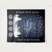 おめでとう!冬のおとぎ話ファンタジー夜 タペストリー (正面(横))