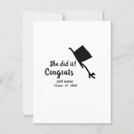 おめでとう、卒業お祝い！名前を入れてね ポストカード