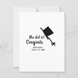 おめでとう、卒業お祝い！名前を入れてね ポストカード