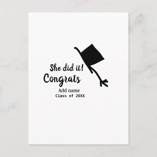 おめでとう、卒業お祝い！名前を入れてね ポストカード (正面)