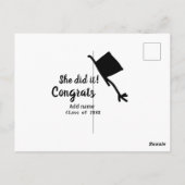 おめでとう、卒業お祝い！[学生名]さん、卒業おめでとう！ ポストカード (裏面)