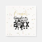 おめでとう 卒業年度 偽のグリッター コンフェッティ スタンダードカクテルナプキン (正面)