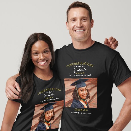おめでとう！卒業生カスタムフォト卒業 Tシャツ