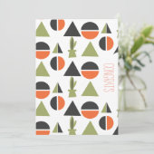 おめでとう!卒業生向けのユニークなデザインのカード ~砂漠のサボテンと山~ カード (スタンド正面)