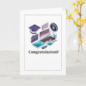 おめでとう！·卒業生向け図書·技術 カード (黄色い花)