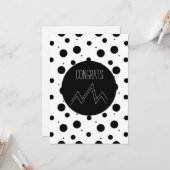 おめでとう 卒業生向け 抽象 モノクロ ドット 山 カード (正面/裏面インサイチュ)