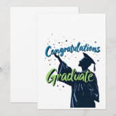 おめでとう、卒業生：ハッピー卒業カード 招待状 (正面/裏面)