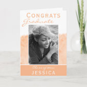 おめでとう 卒業 ウォーターカラー 写真 卒業 カード (正面)