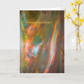 おめでとう – 印象派 – スタイルユーカリ カード (黄色い花)