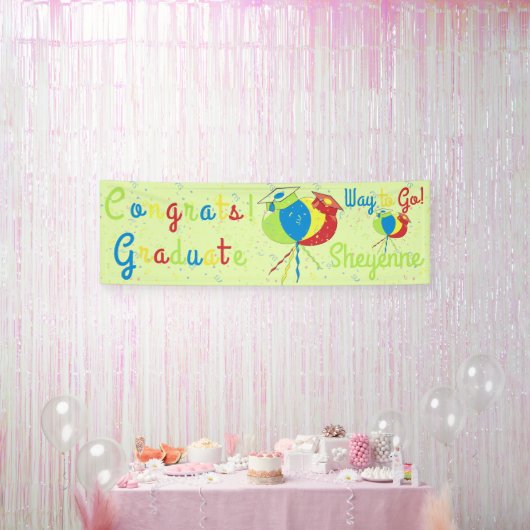 おめでとう!吹き出し帽子 横断幕 (パーティー)