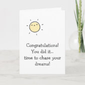 おめでとう！夢に向かって走り出そう！卒業お祝い カード (正面)