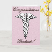 おめでとう、大学院、医療分野 カード (黄色い花)