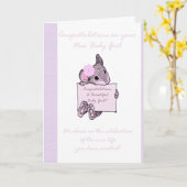 おめでとう，女の子のカード，新生児 カード (黄色い花)