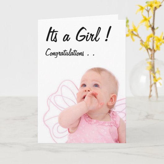 おめでとう、女の子、カード カード (黄色い花)