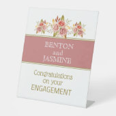 おめでとう!婚約パーティ台座標識 台座サイン (正面)