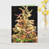 おめでとう！実在実在 Tree!実在 Snow  Crismas カード (黄色い花)