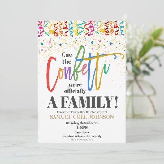 おめでとう！家族の誕生をお祝いしよう！ 招待状 (スタンド正面)