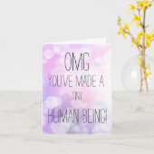 おめでとう – 小さな人間の紫を作った カード (黄色い花)