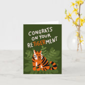 おめでとう、引退お疲れ様でした（タイガー） カード (黄色い花)