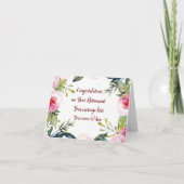 おめでとう！引退お祝い 花 カリグラフィー カード (正面)