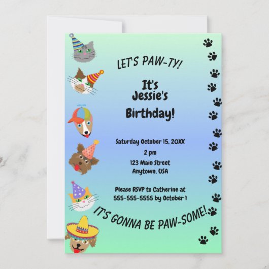 おめでとう 招待状 (正面)