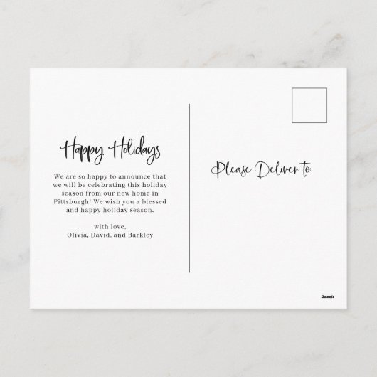 おめでとう |新しい住所の変更写真 シーズンポストカード (裏面)