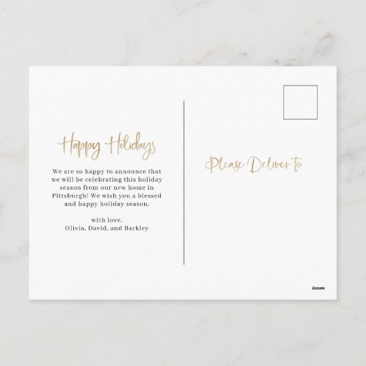 おめでとう |新しい住所の変更写真 シーズンポストカード (裏面)