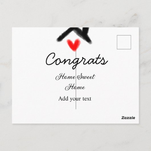 おめでとう 新しい家のオーナー 不動産のお披露目 ポストカード (裏面)